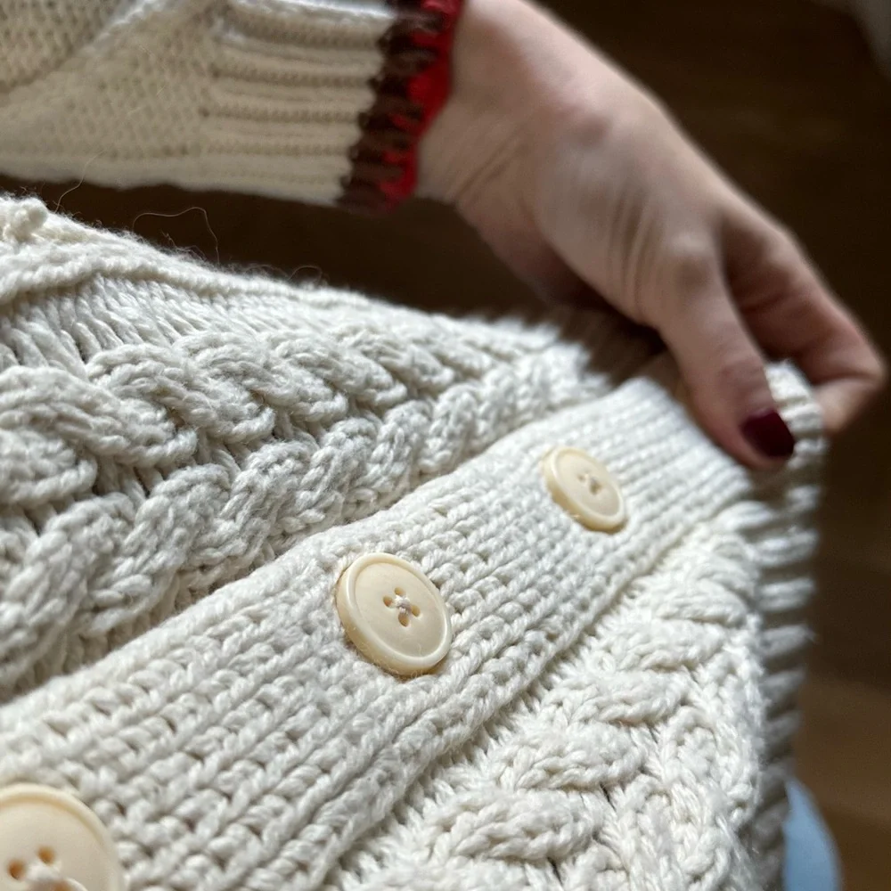 Trovata Cream Cable Knit Cardigan - Picture 6 of 8